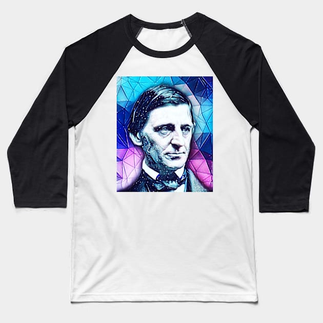 Ralph Waldo Emerson Snowy Portrait | Ralph Waldo Emerson Artwork 5 Baseball T-Shirt by JustLit